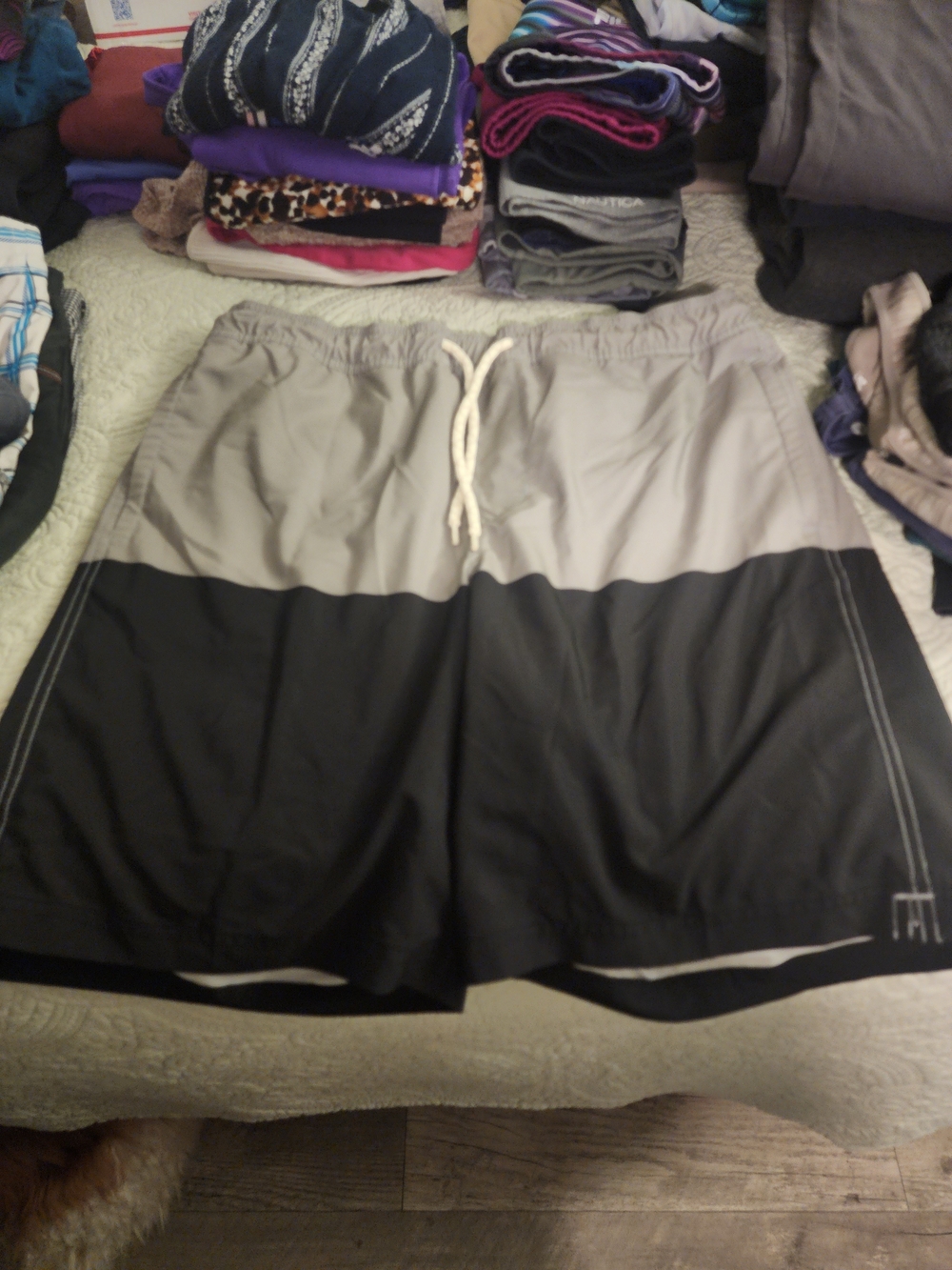Trinity Two-Tone Gray and Black Men's Swim Board Shorts
